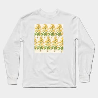 Yellow Floral Pattern Long Sleeve T-Shirt